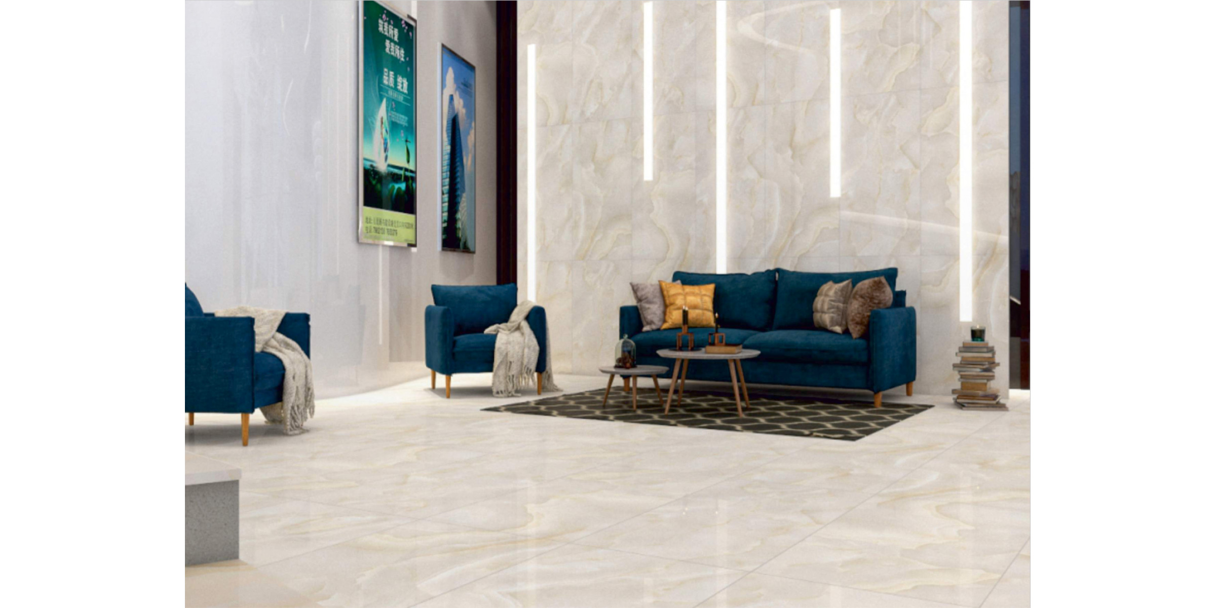 MAIMOON CERAMIC - Glossy Cristallo Onyx Beige 120х60