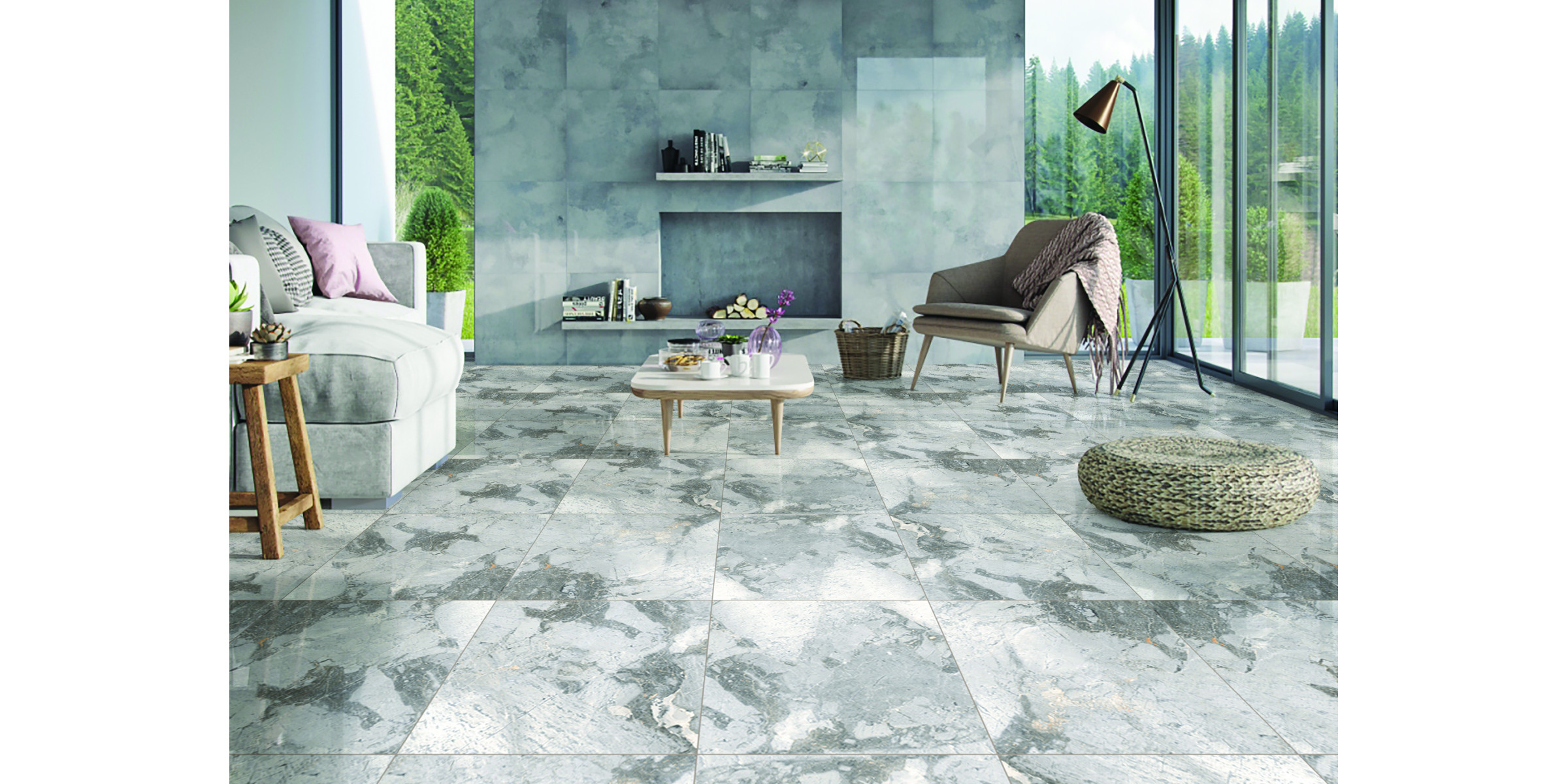 MAIMOON CERAMIC - Glossy French Grey 60x60