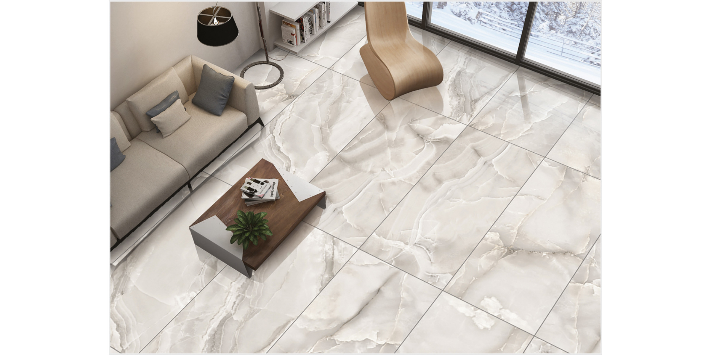 MAIMOON CERAMIC - Glossy Onyx Volo Natural 120х60